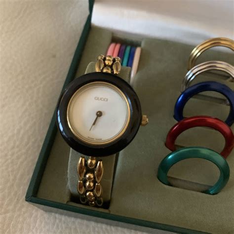 gucci watch with interchangeable bezel faces|Gucci bezel watch original price.